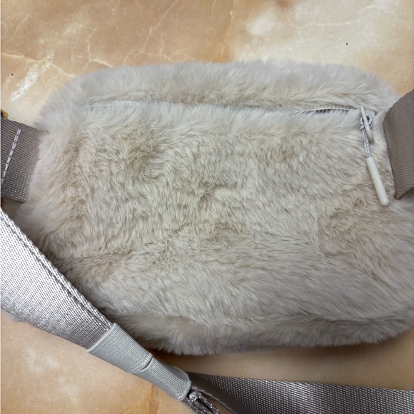 Lululemon Athletica Cream Faux Fur Cosmetic Bag - Picture 3 of 3